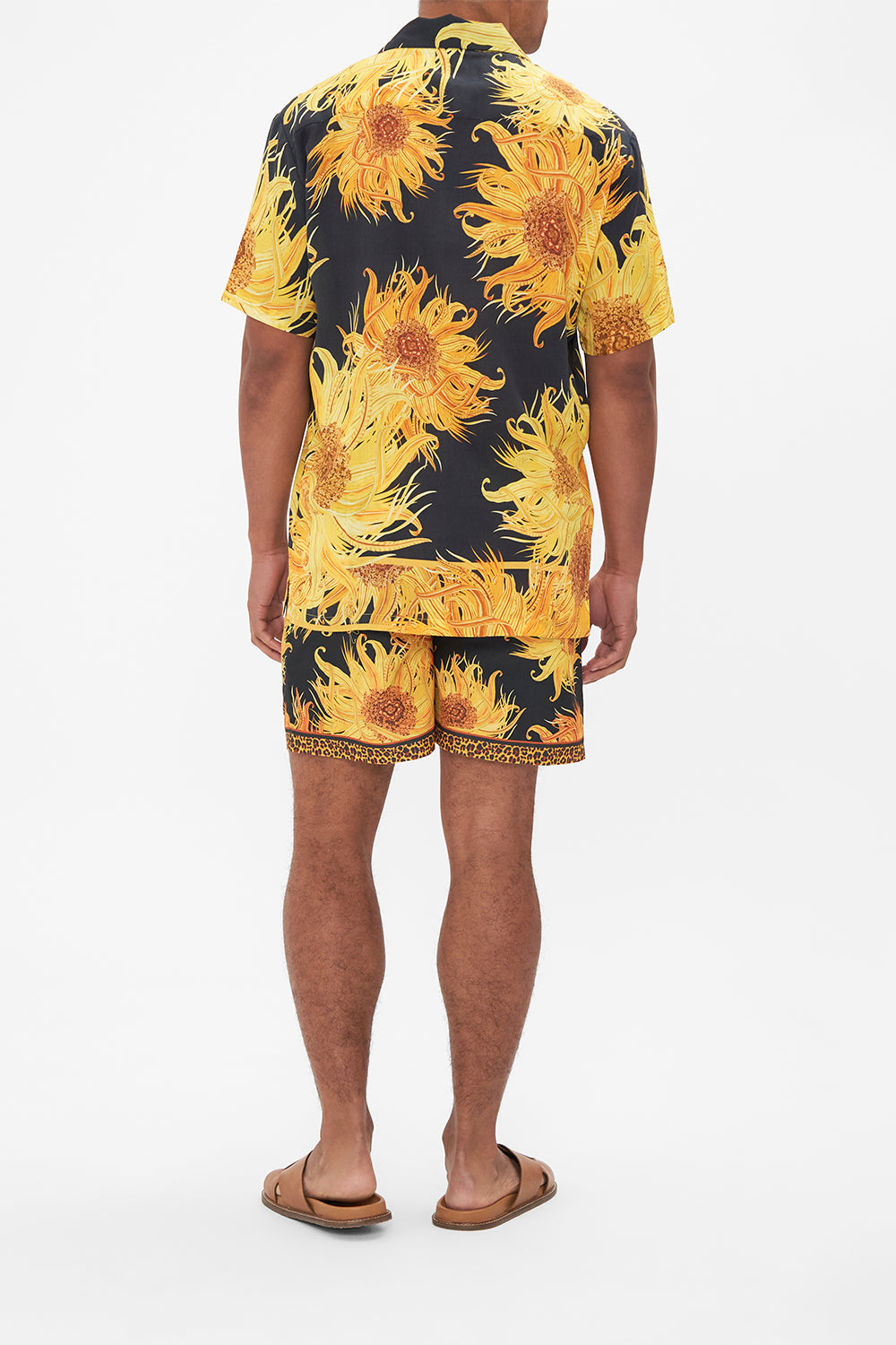 Hotel Franks by CAMILLA mens floral print short sleeve camp collared shirt in Make Me Your Masterpiece print