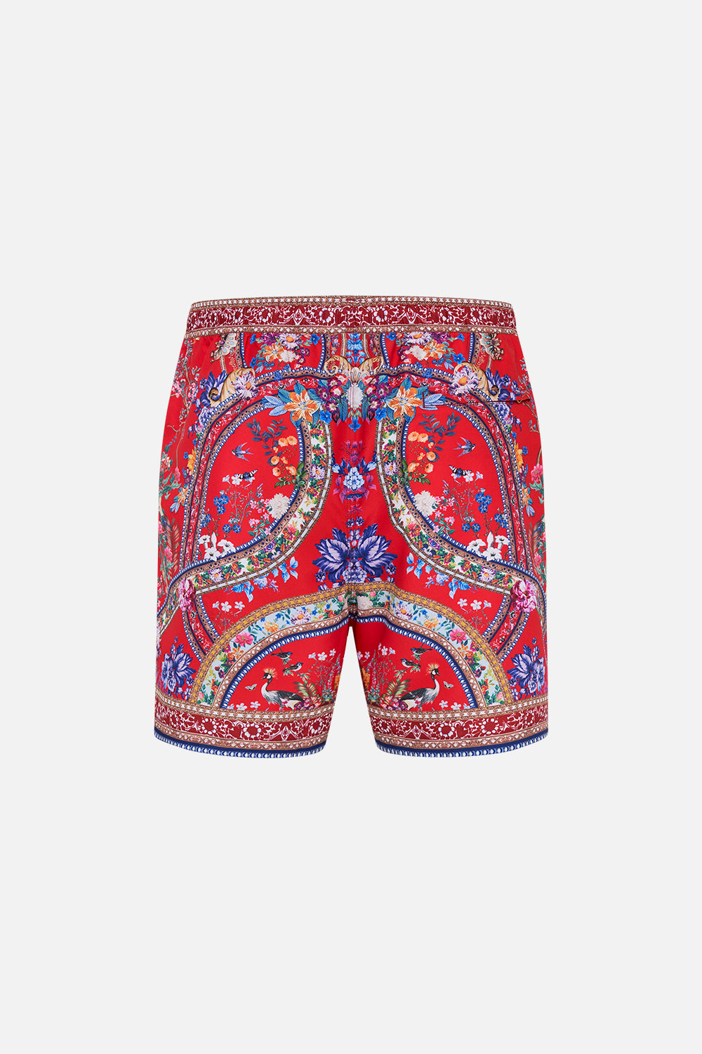 Hotel Franks by CAMILLA mens red floral print boardshorts in The Summer Palace print