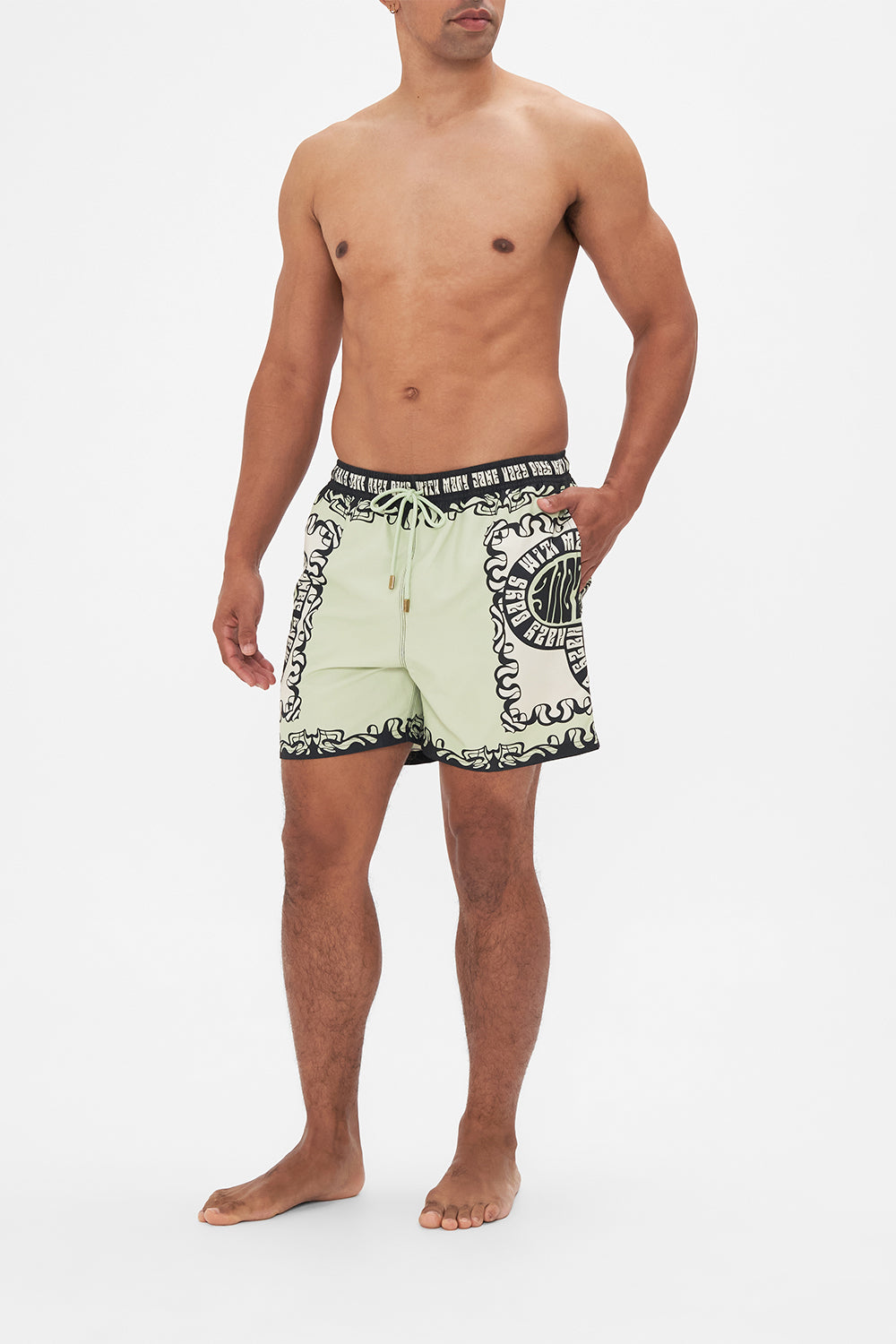 Hotel Franks by CAMILLA mens printed boardshorts in Double Dutch print