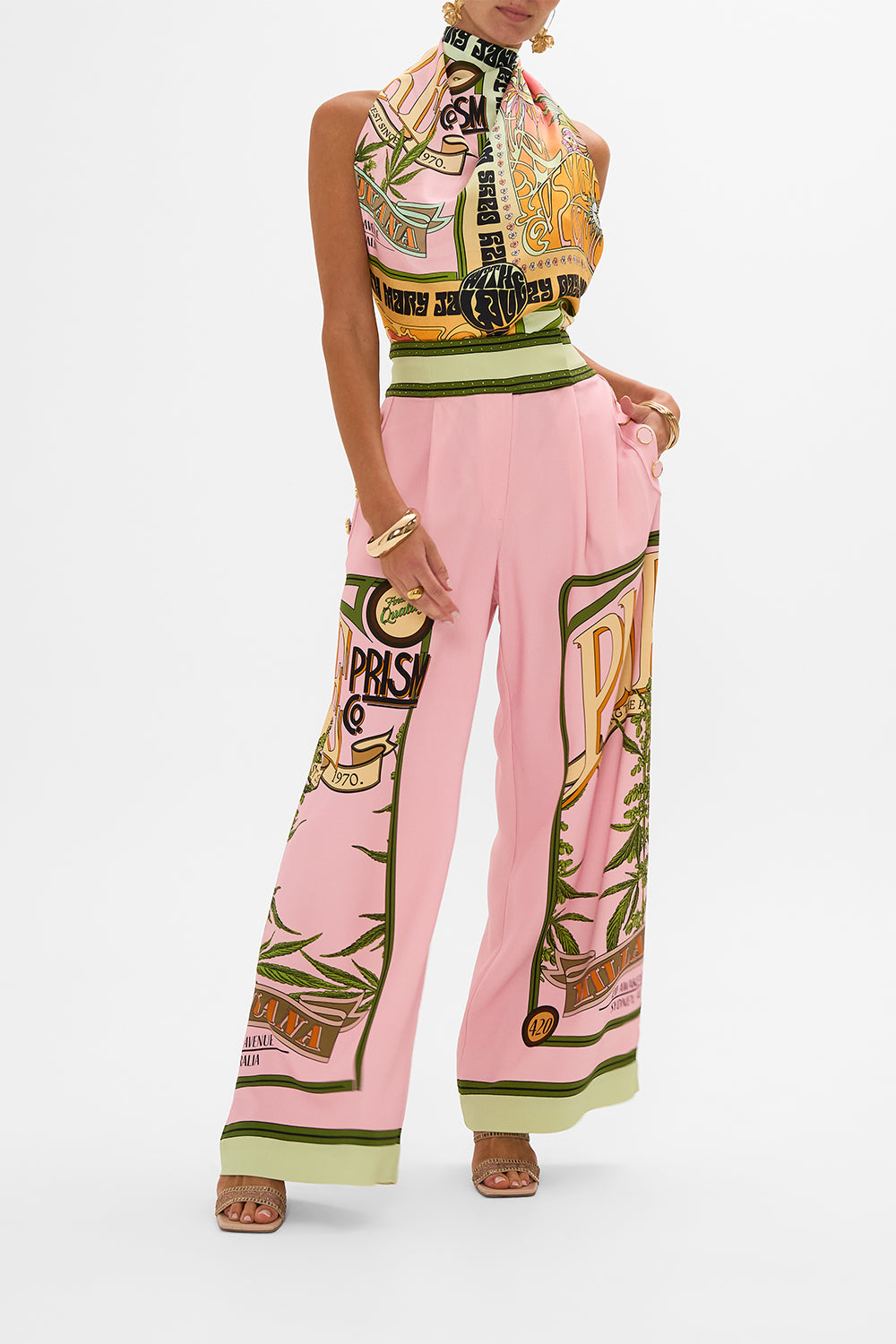 CAMILLA silk scarf in Lets Chase Rainbows 