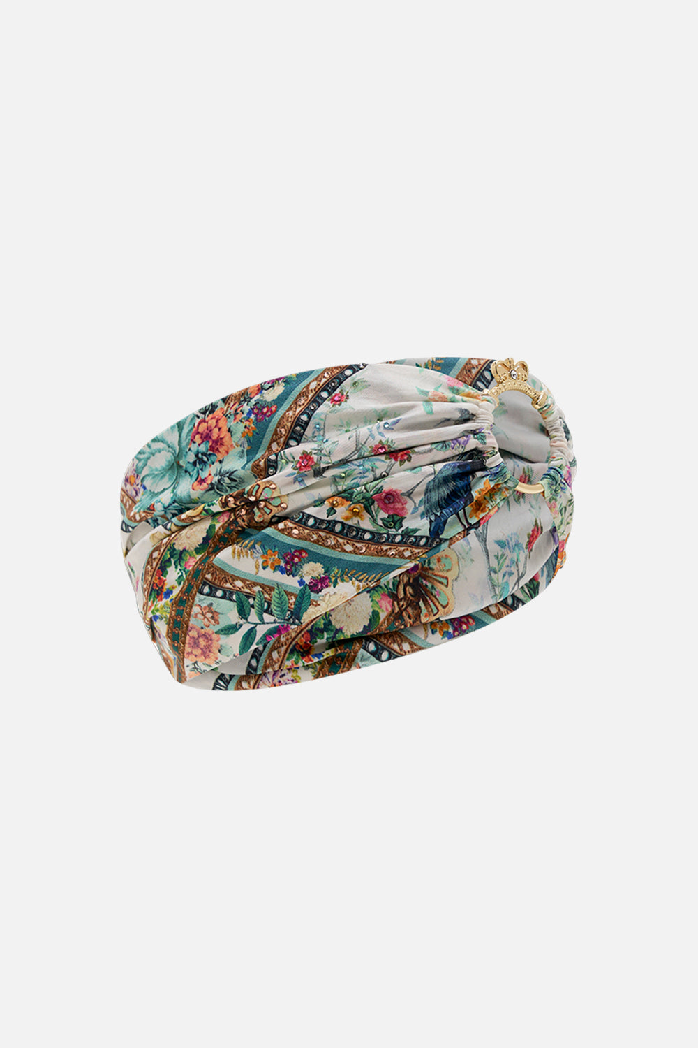 CAMILLA silk headband in Plumes and Parterres print