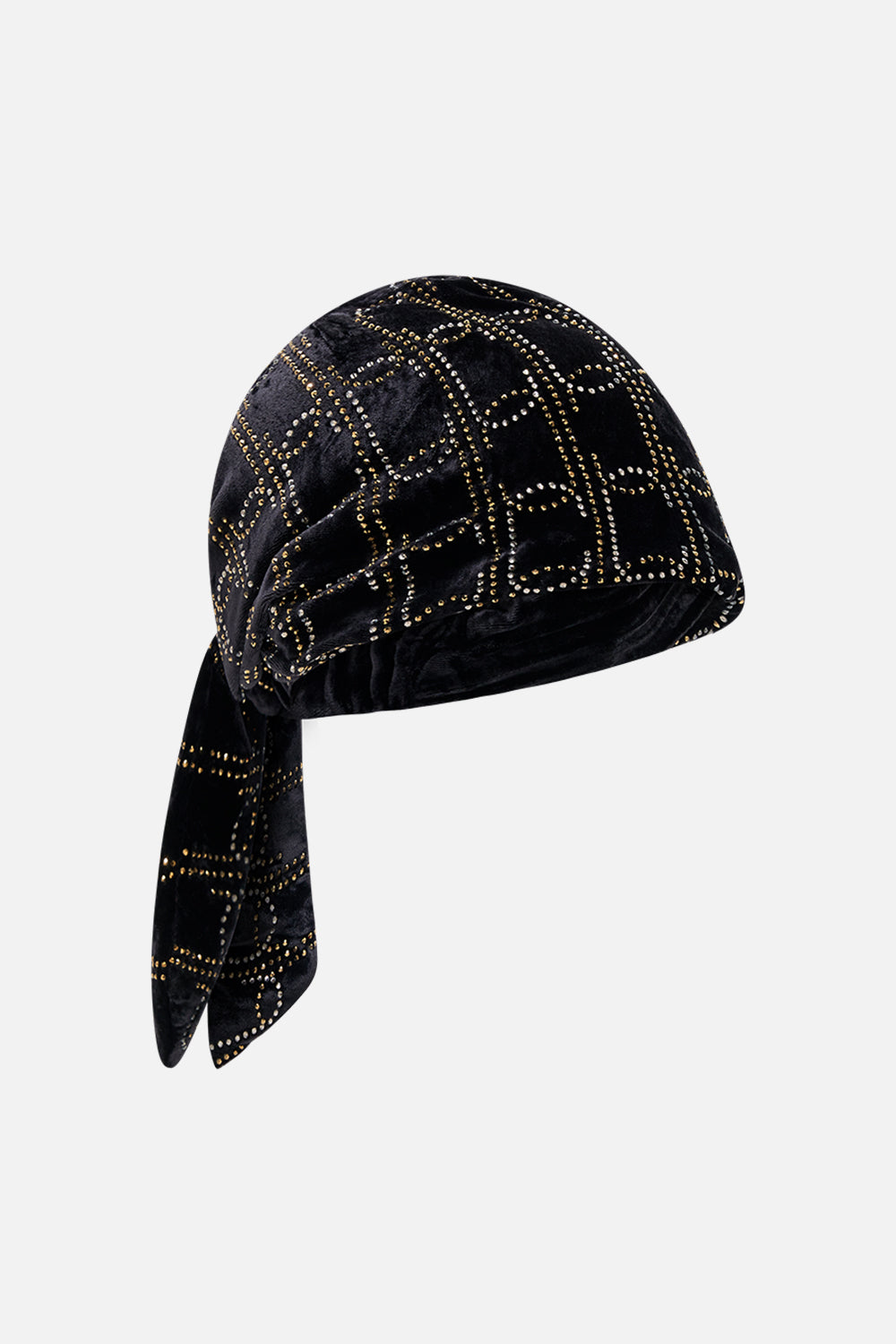 CANMILLA black velvet headscarf print 