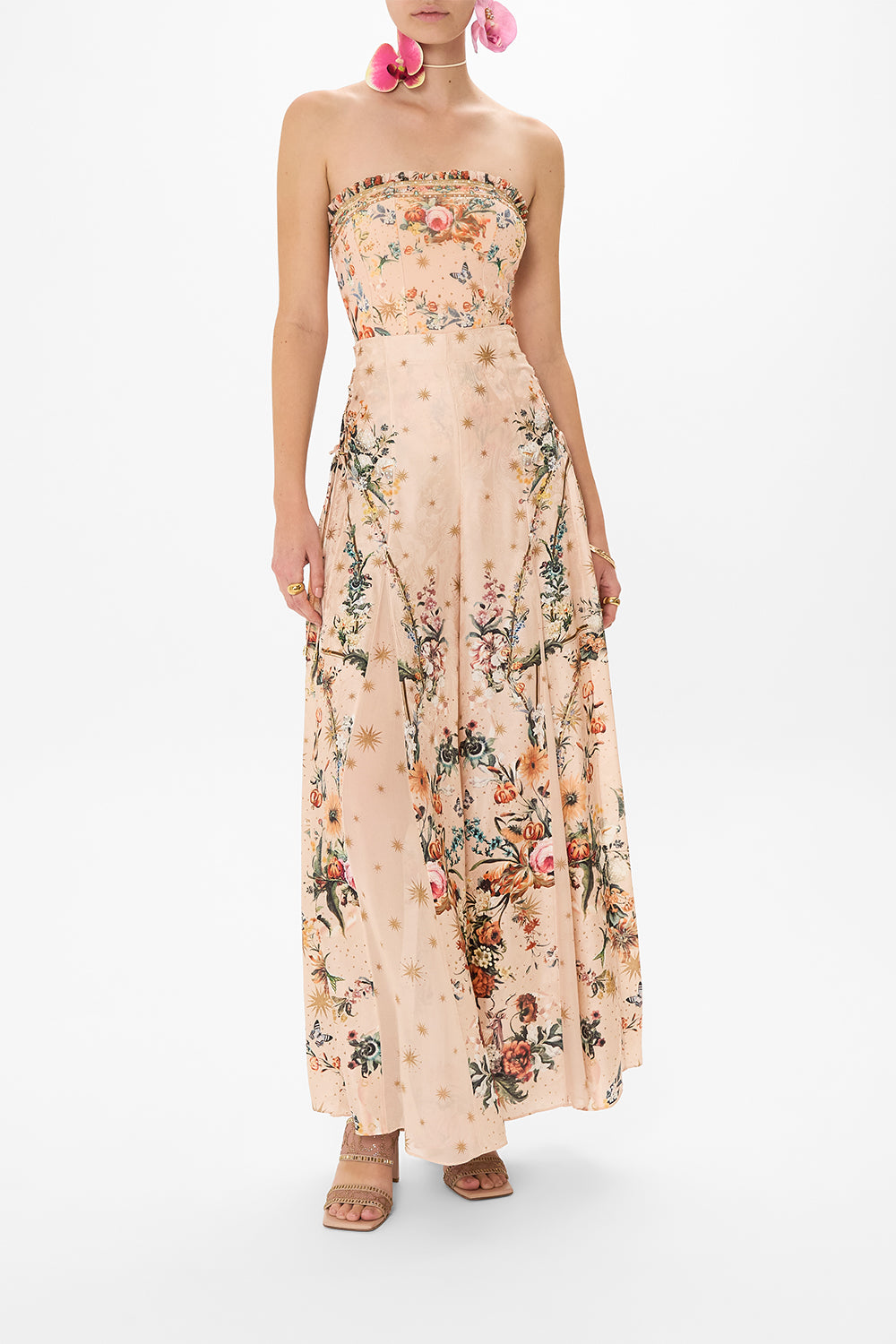 CAMILLA lace up pants in Rose Garden Revolution print