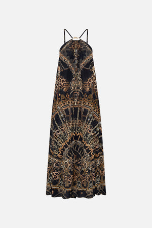 Product view of CAMILLA silk maxi dress in Masked At Moonlight print