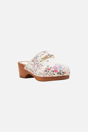 CAMILLA printed clogs in Plumes and Parterres print