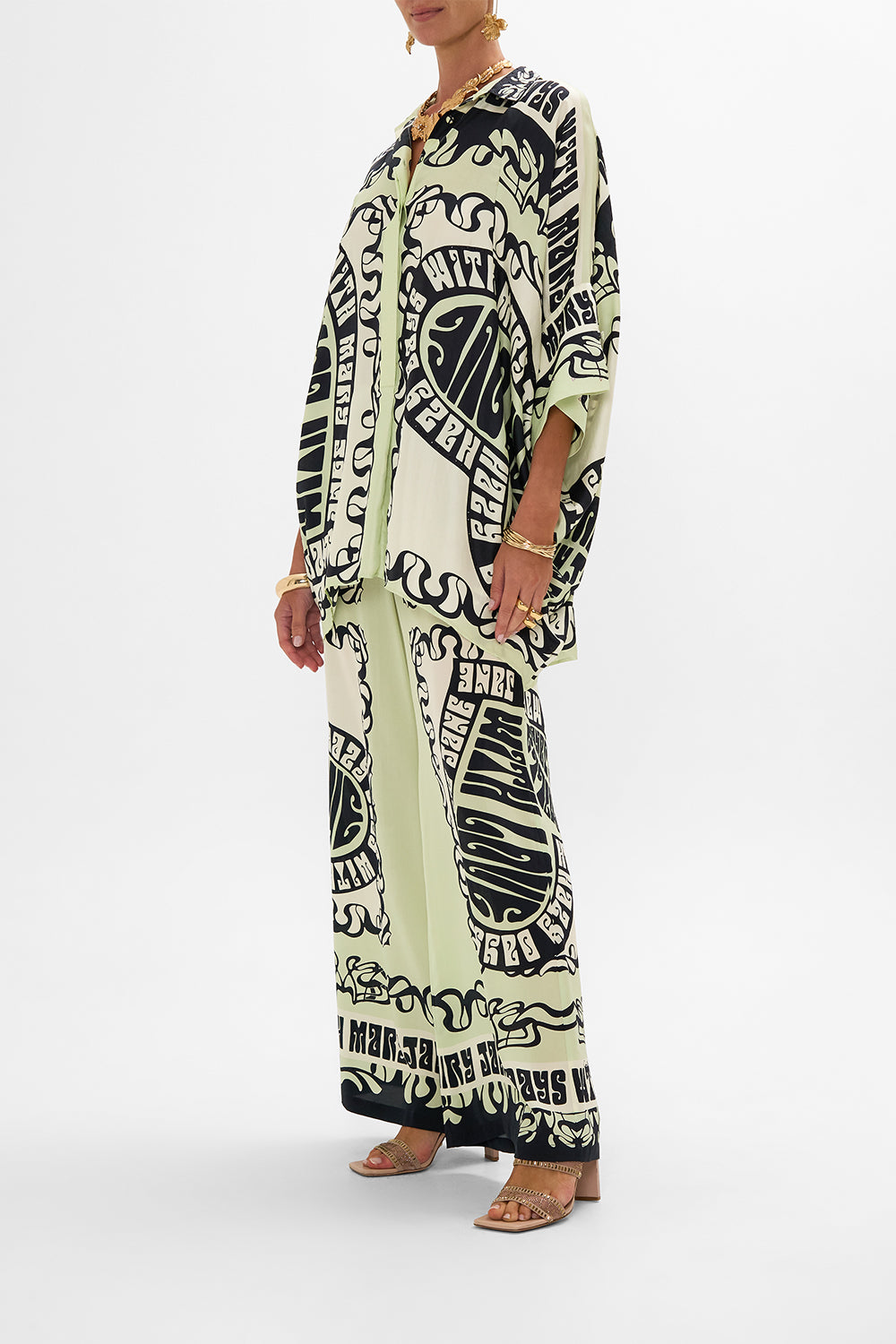 CAMILLA silk shirt in Double Dutch print