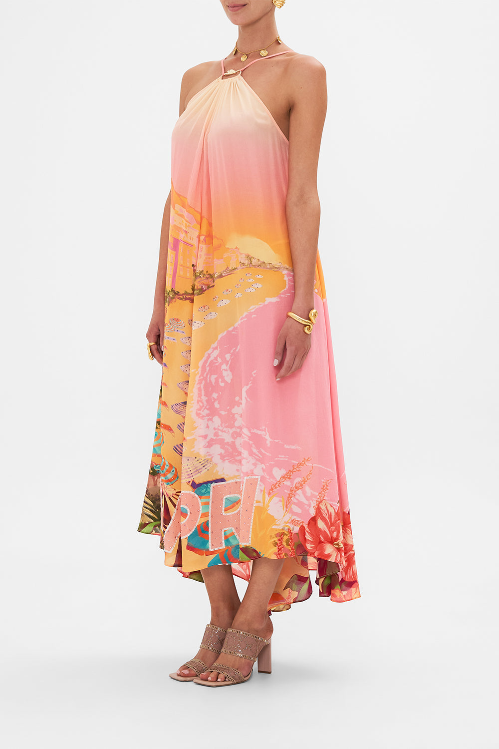 GATHER NECK HALTER MAXI DRESS A GIRL NAMED FLORENCE