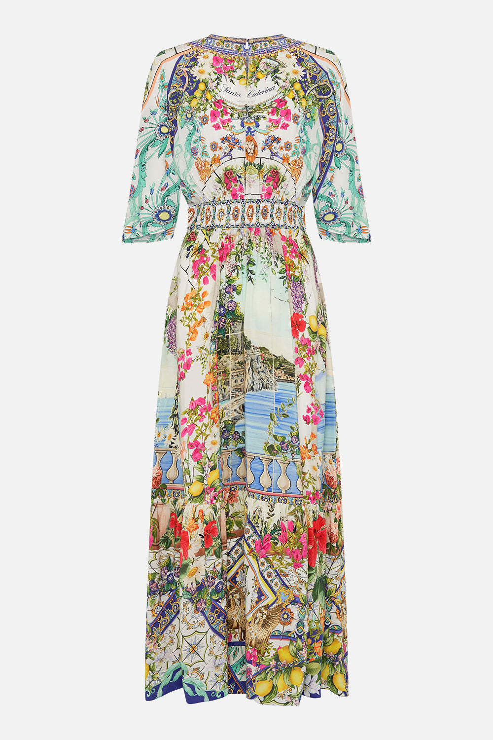 WAISTED DRESS WITH HEM RUFFLE THE BOSPHOROUS