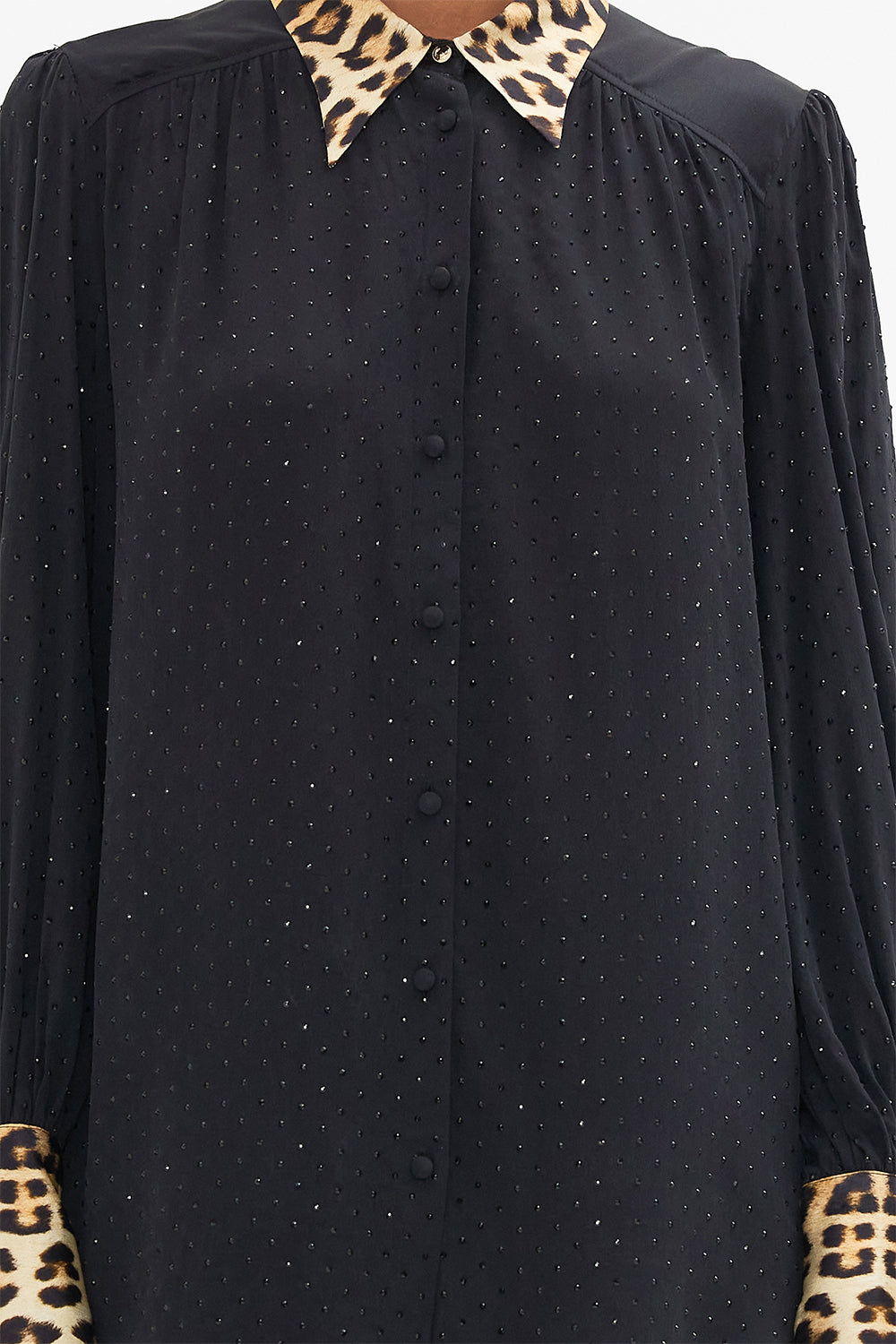 BUTTON THROUGH BLOUSON SLEEVE BLOUSE STANDING OVATION