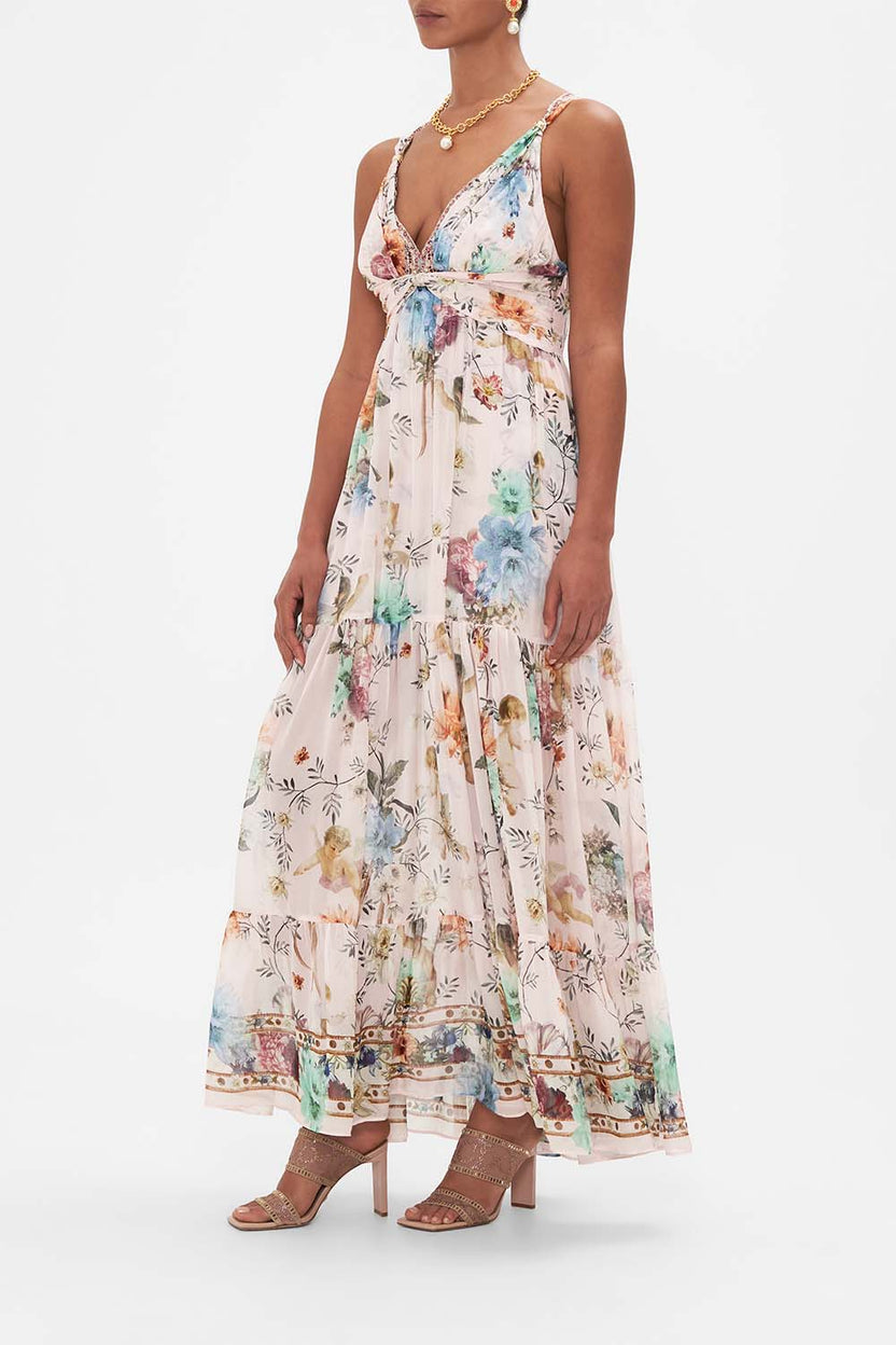 BEAD STRAP GATHERED PANEL DRESS THE POTTERY PARLOUR