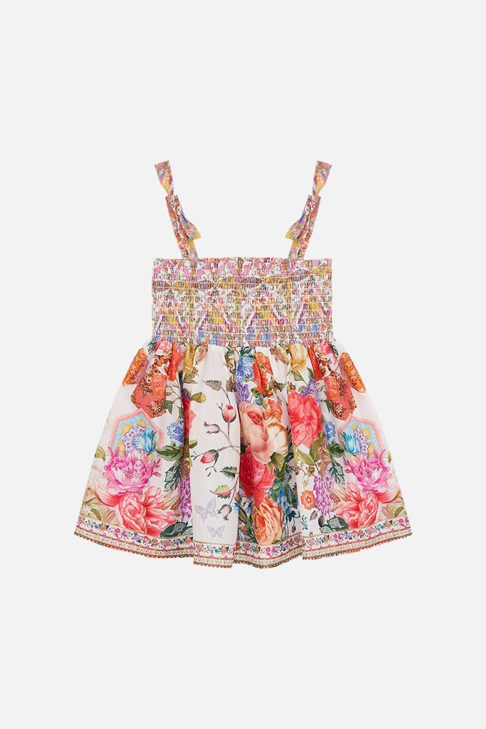 CAMILLA floral babies dress with shirring in Sew Yesterday