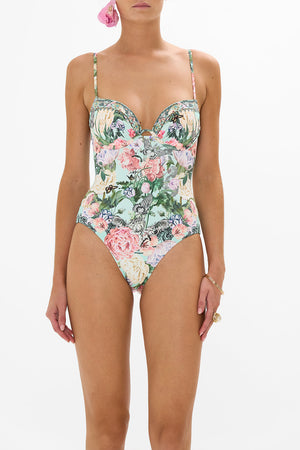 CAMILLA underwire bikini top in Petal Promiseland print