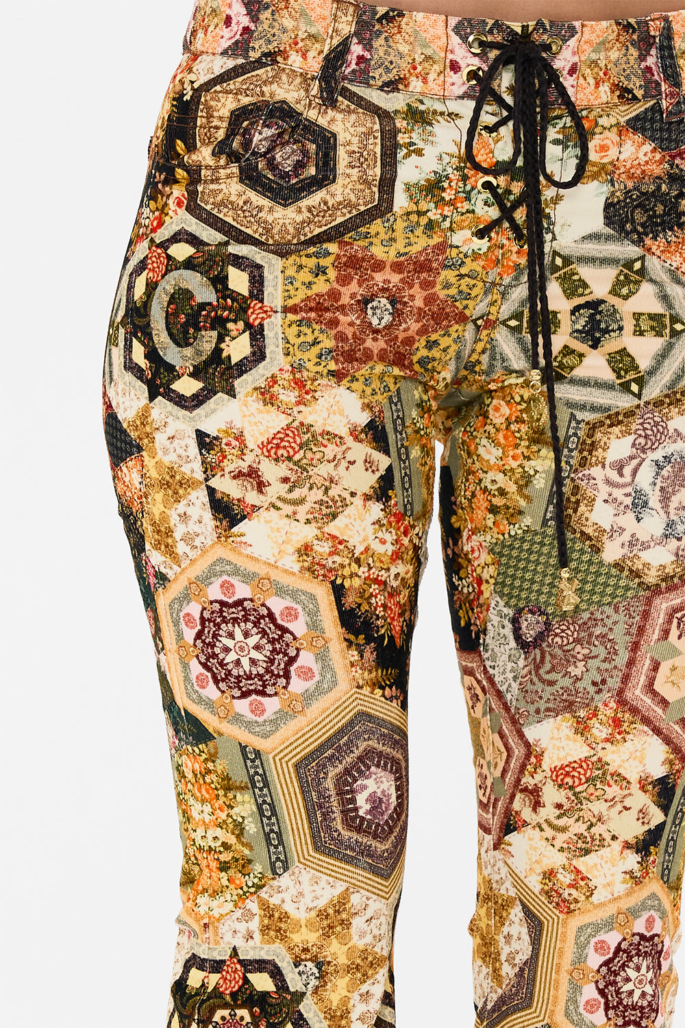 CAMILLA Floral Eyelet Front Pant in Stitched in Time