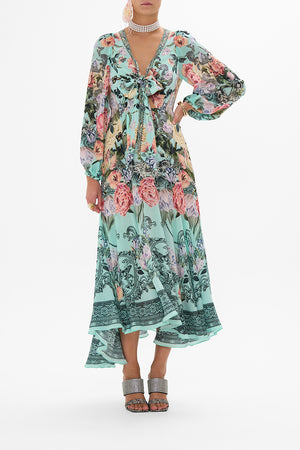 CAMILLA silk wrap dress in Petal Promiseland print