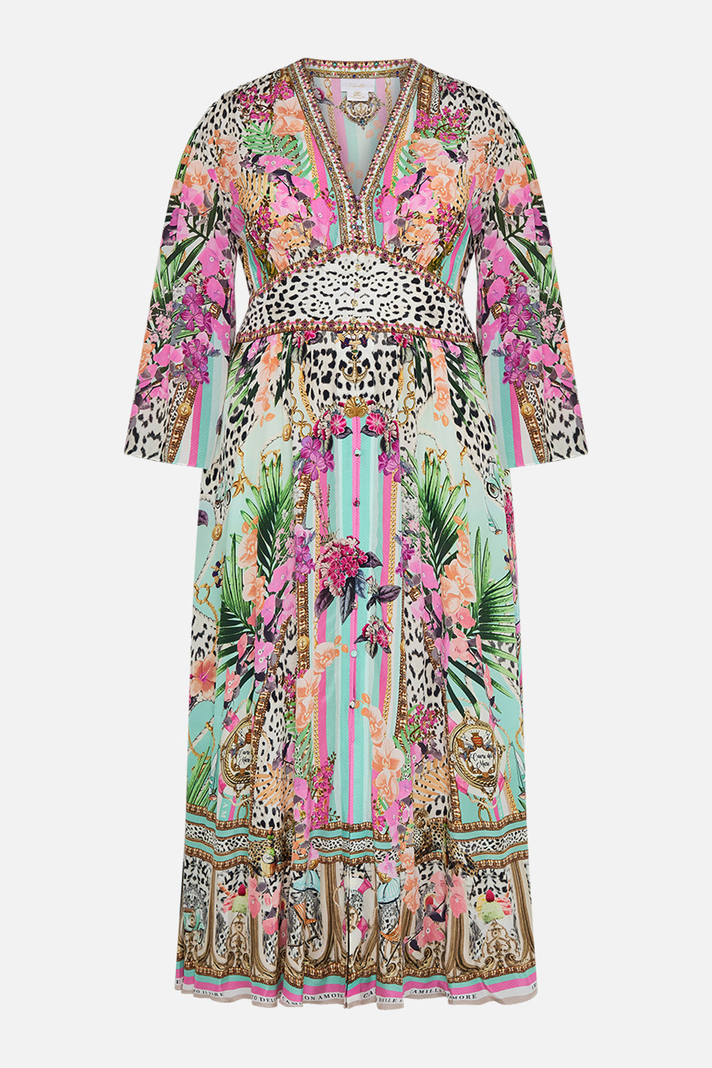 KIMONO SLEEVE DRESS WITH SHIRRING DETAIL DEAR AMORE MIO