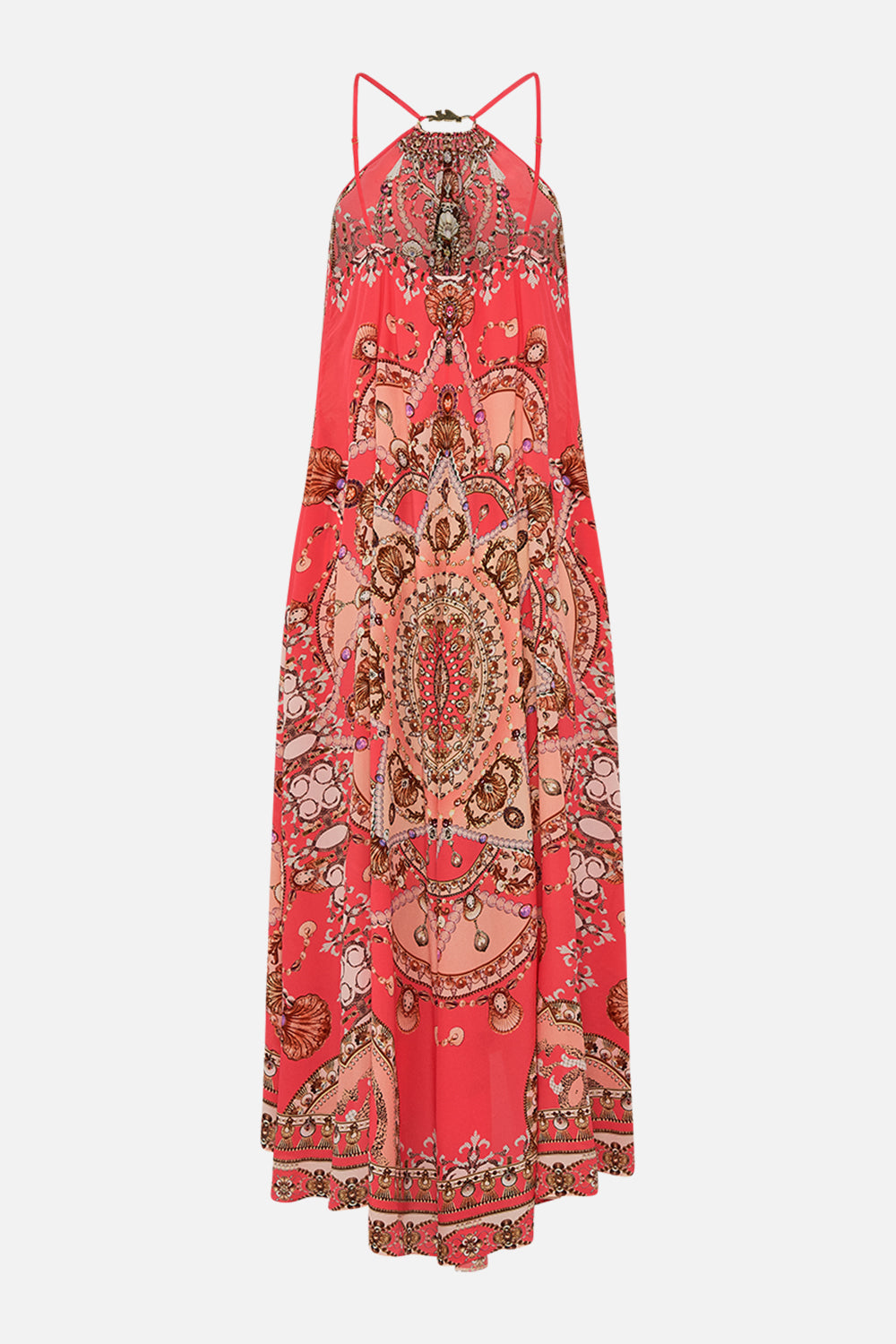 knee length dresses for ladies Make A Fortune Hardware Halter Maxi Dress Black main image 0
