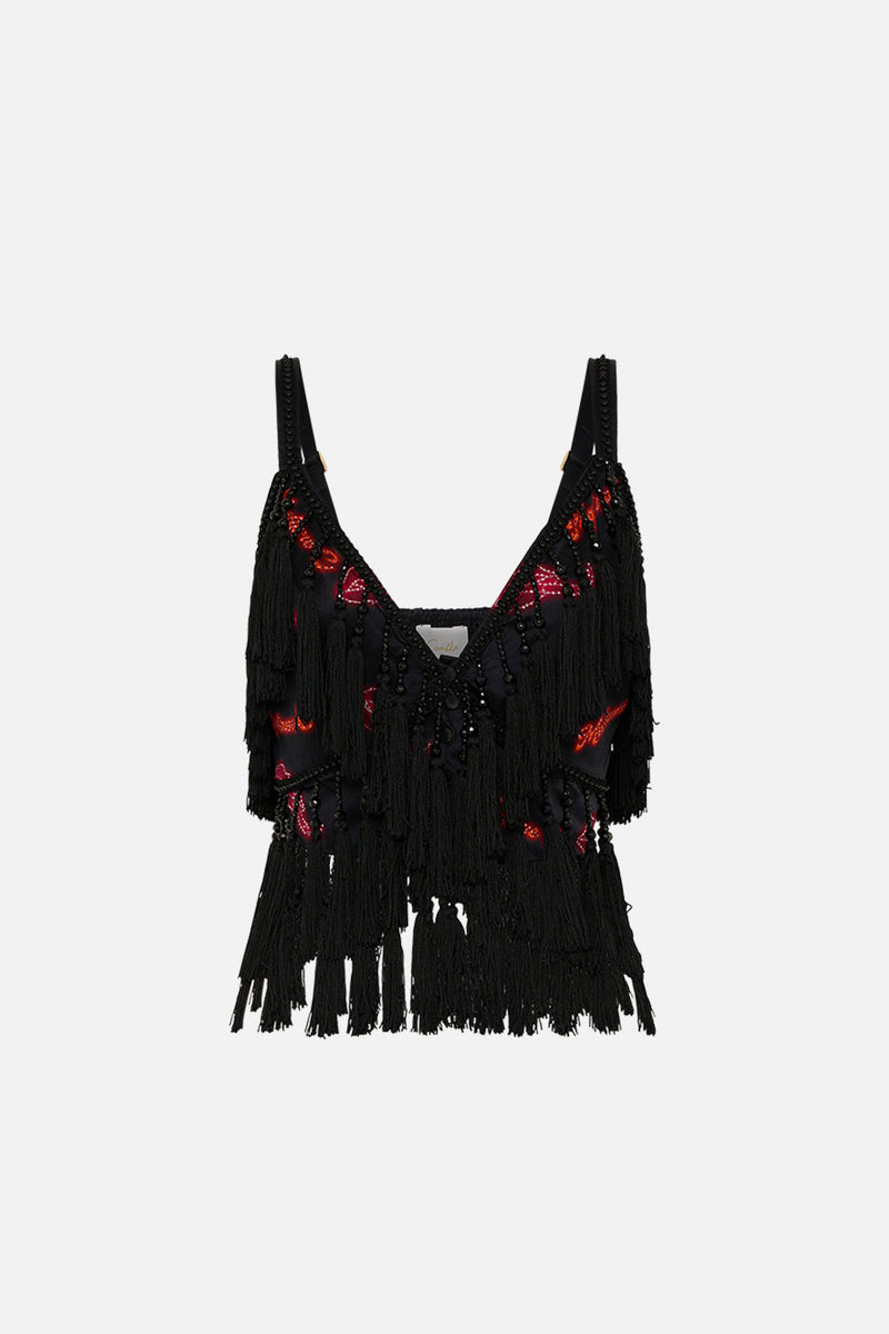 MUD CO-ORD SET WITH NEON GEOMETRIC PANEL DETAIL, BRALETTE AND ELASTICATED PANTS