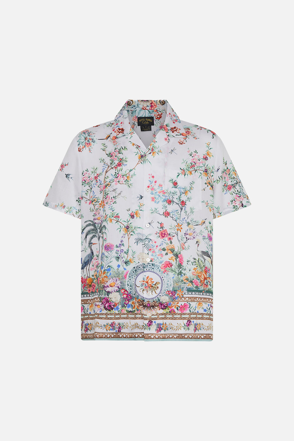 Hotel Franks By CAMILLA mens floral print shirt sleeve shirt in Plumes and Parterres print