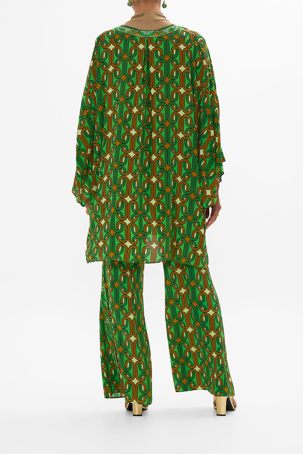 V NECK SHORT KAFTAN WITH TIES GOOD VIBES GENERATION