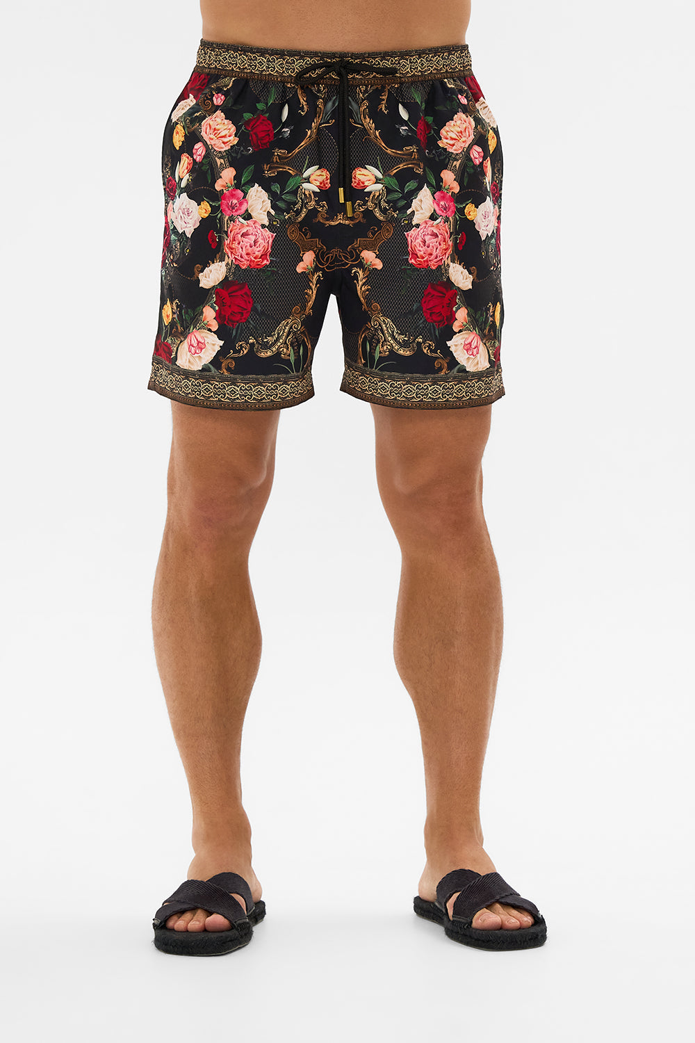 Hotel Franks by CAMILLA floral mid length boardshort in Magic in the Manuscripts