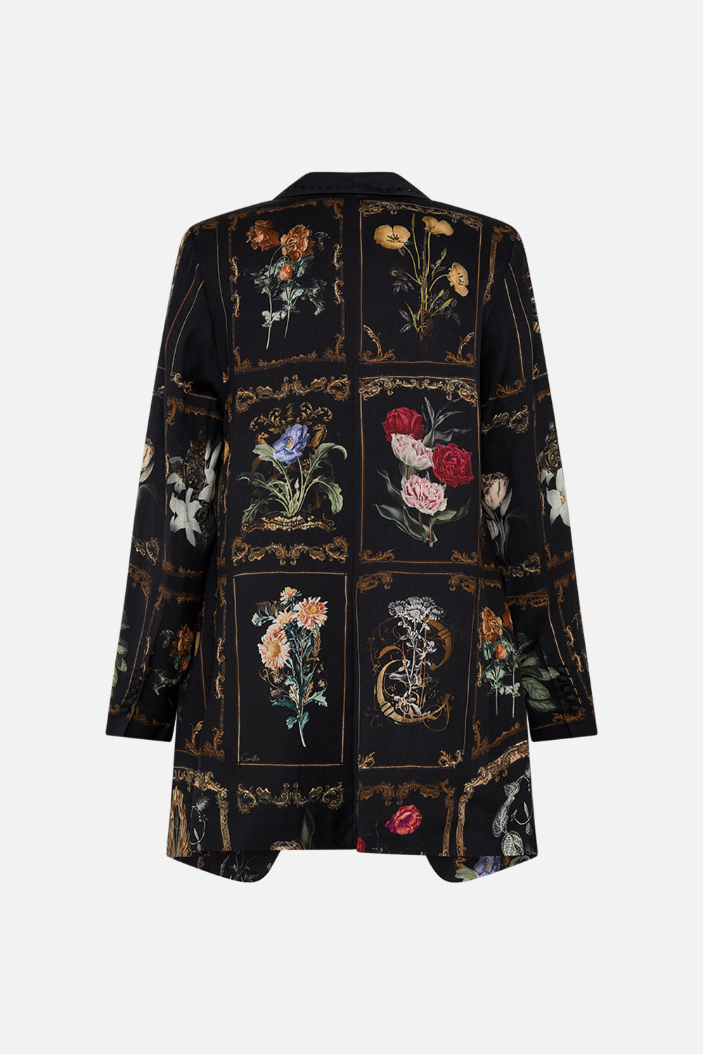 CAMILLA floral longline jacket in Magic In The Manuscripts print