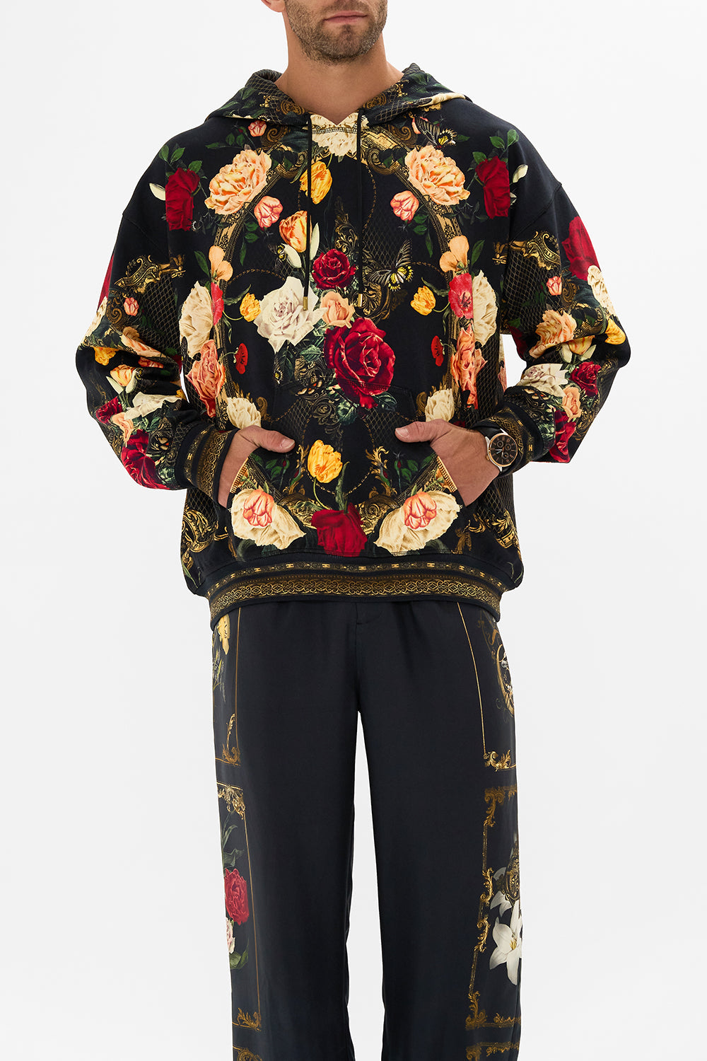 CAMILLA black oversized relaxed fit hoodie in Magic in the Manuscripts