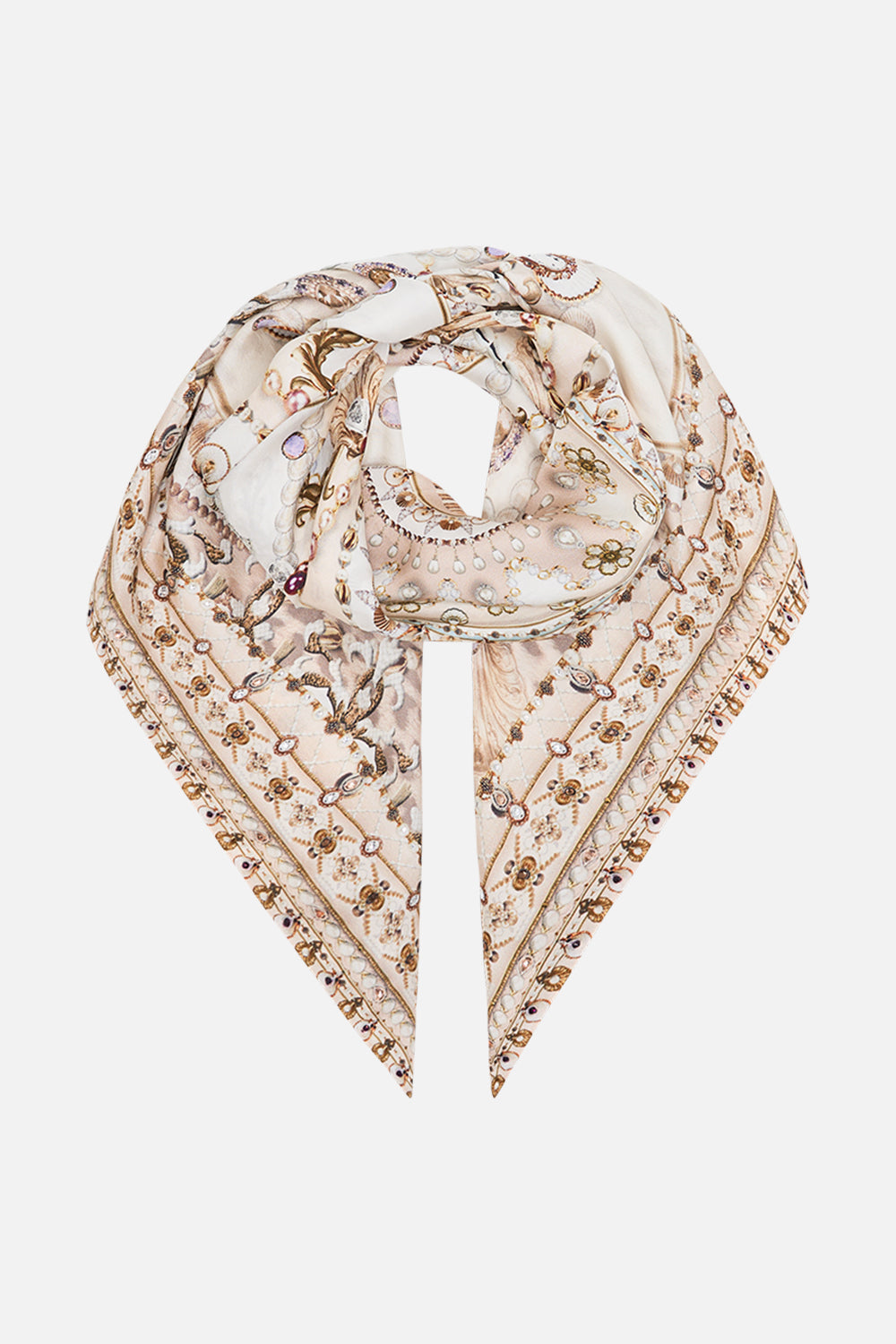 CAMILLA silk scarf in Grotto Goddess print
