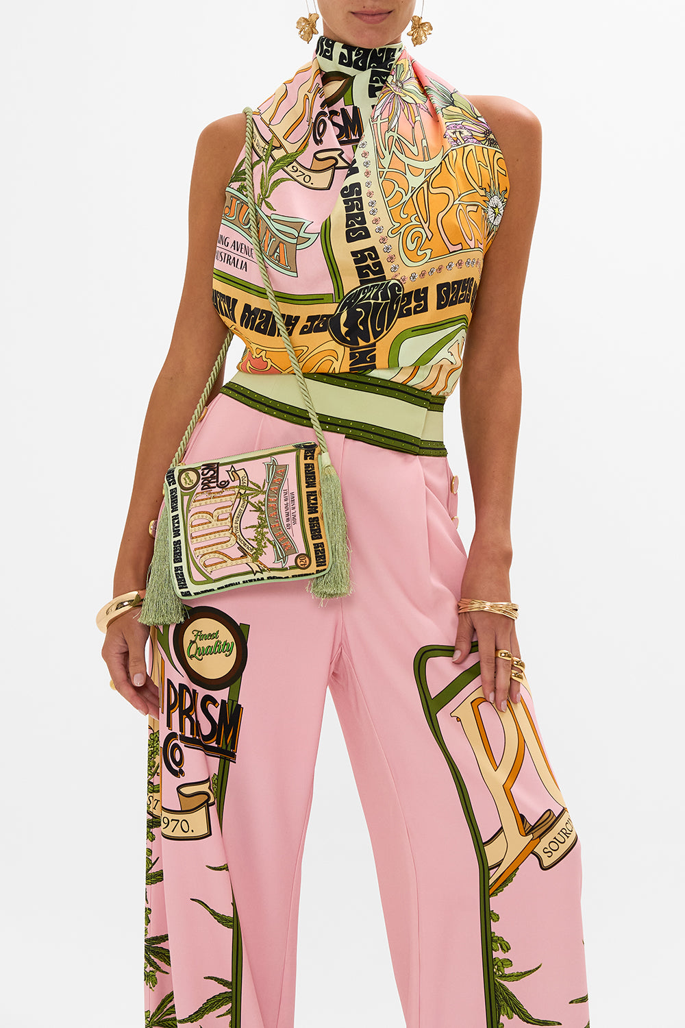 CAMILLA small cross body bag in Lets Chase Rainbows print