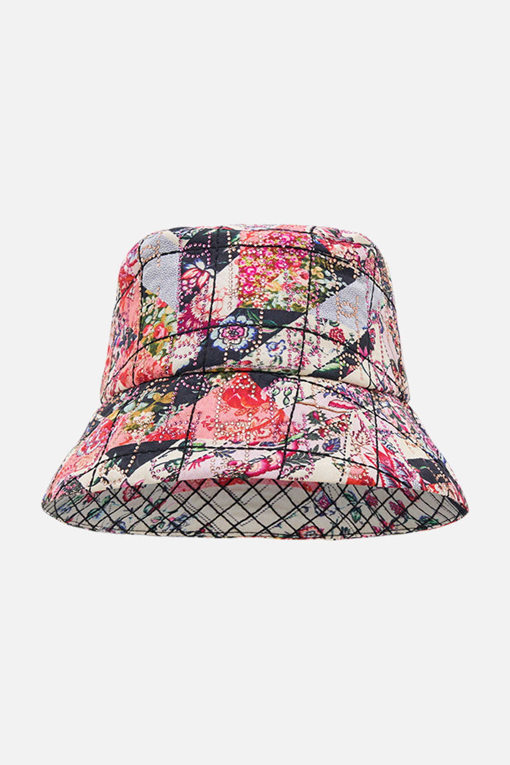 CAMILLA floral quilted bucket hat in Patchwork Poetry