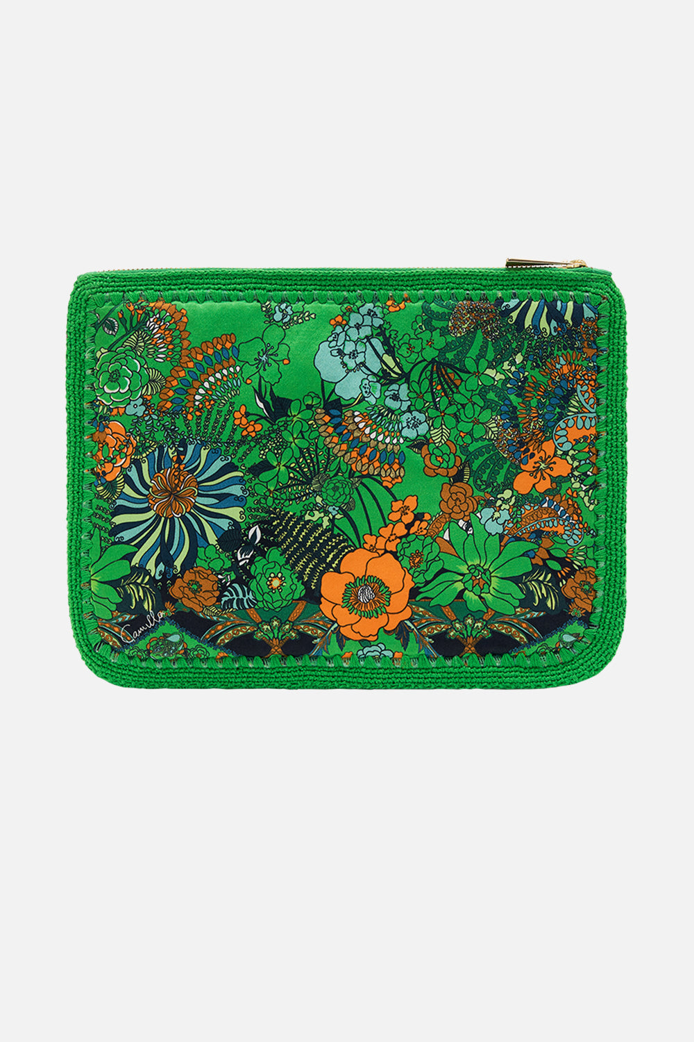 CAMILLA green crotchet clutch in Good Vibes Generation