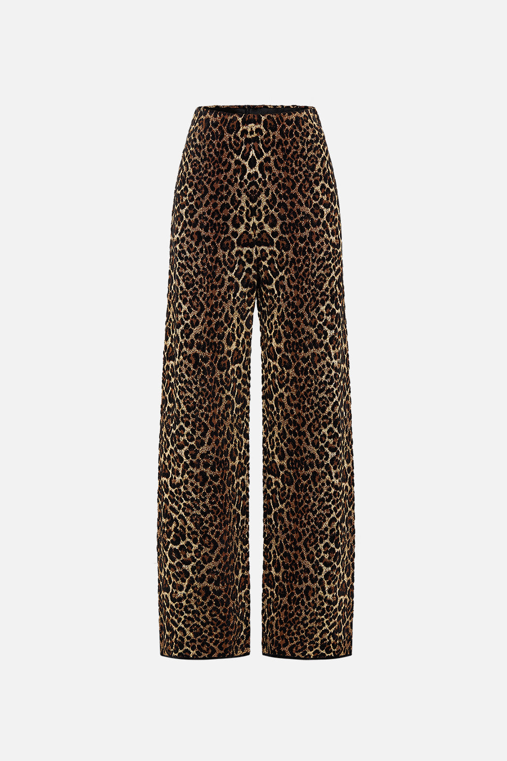 CAMILLA leopard jacquard straight leg knit pant in Amsterglam print.