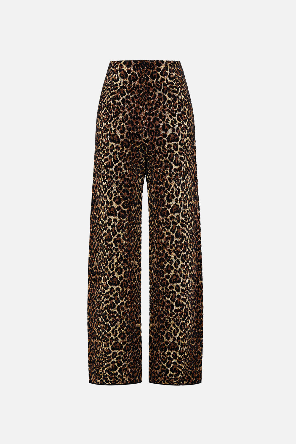CAMILLA leopard jacquard straight leg knit pant in Amsterglam print.