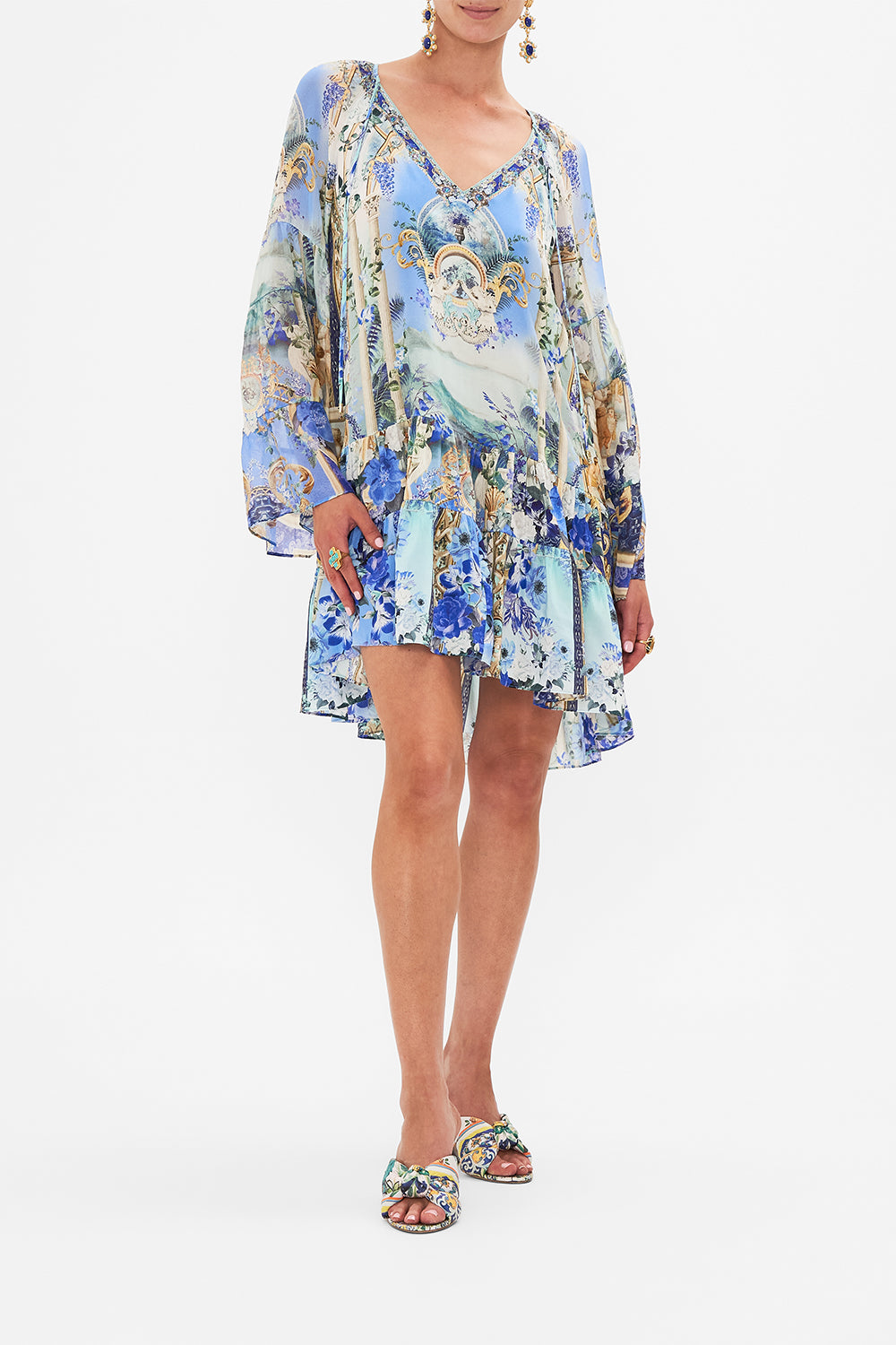 knee length dresses for ladies Camilla Heirloom Empire A Line Frill Mini Dress main image 0