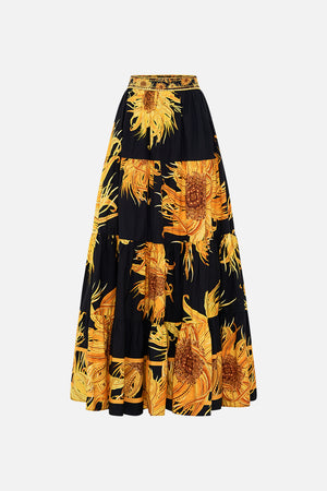 CAMILLA tiered maxi skirt in Make Me Your Masterpiece print