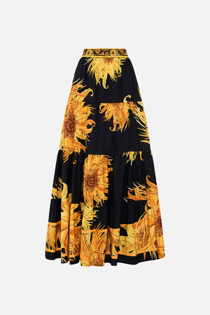 CAMILLA tiered maxi skirt in Make Me Your Masterpiece print