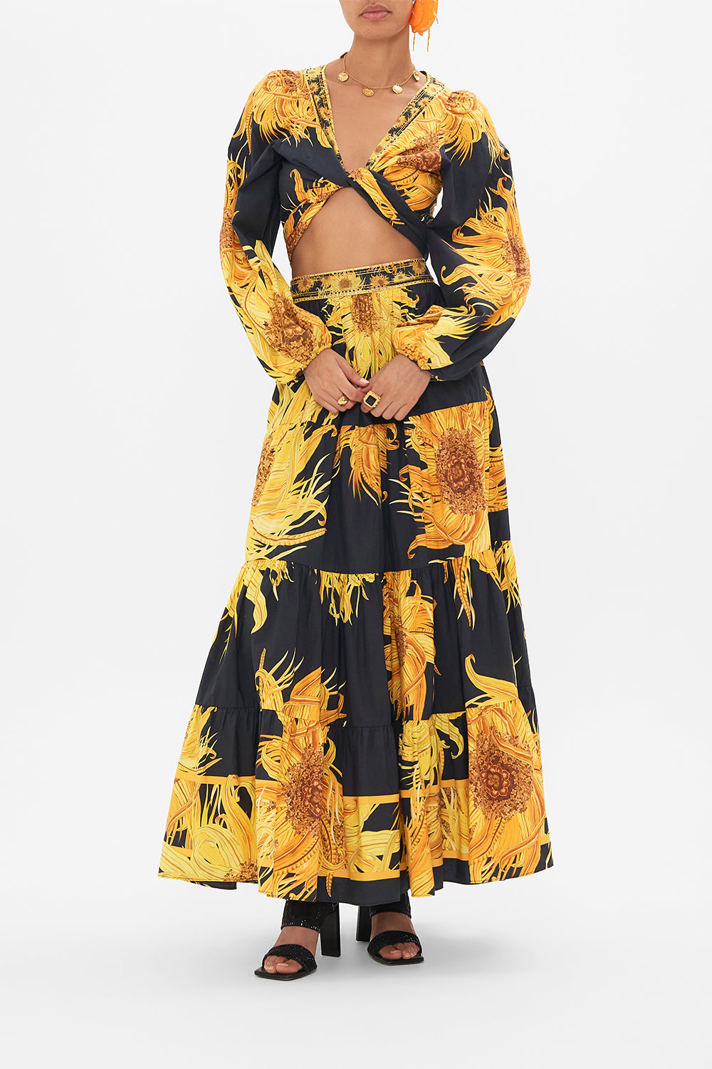 CAMILLA silk blouse in Make Me Your Masterpiece print 