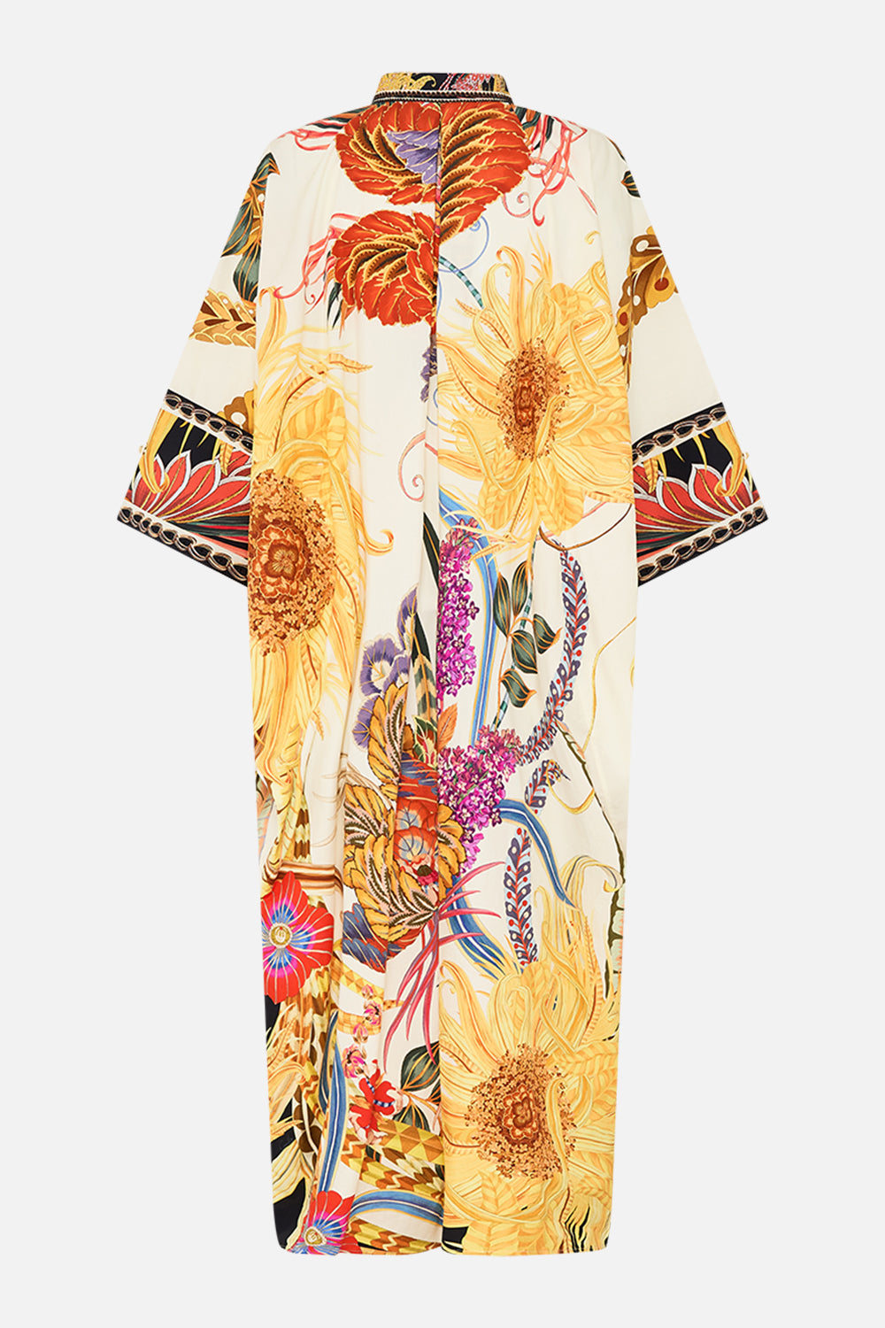 CAMILLA silk kaftan in Sunflowers On My Mind print