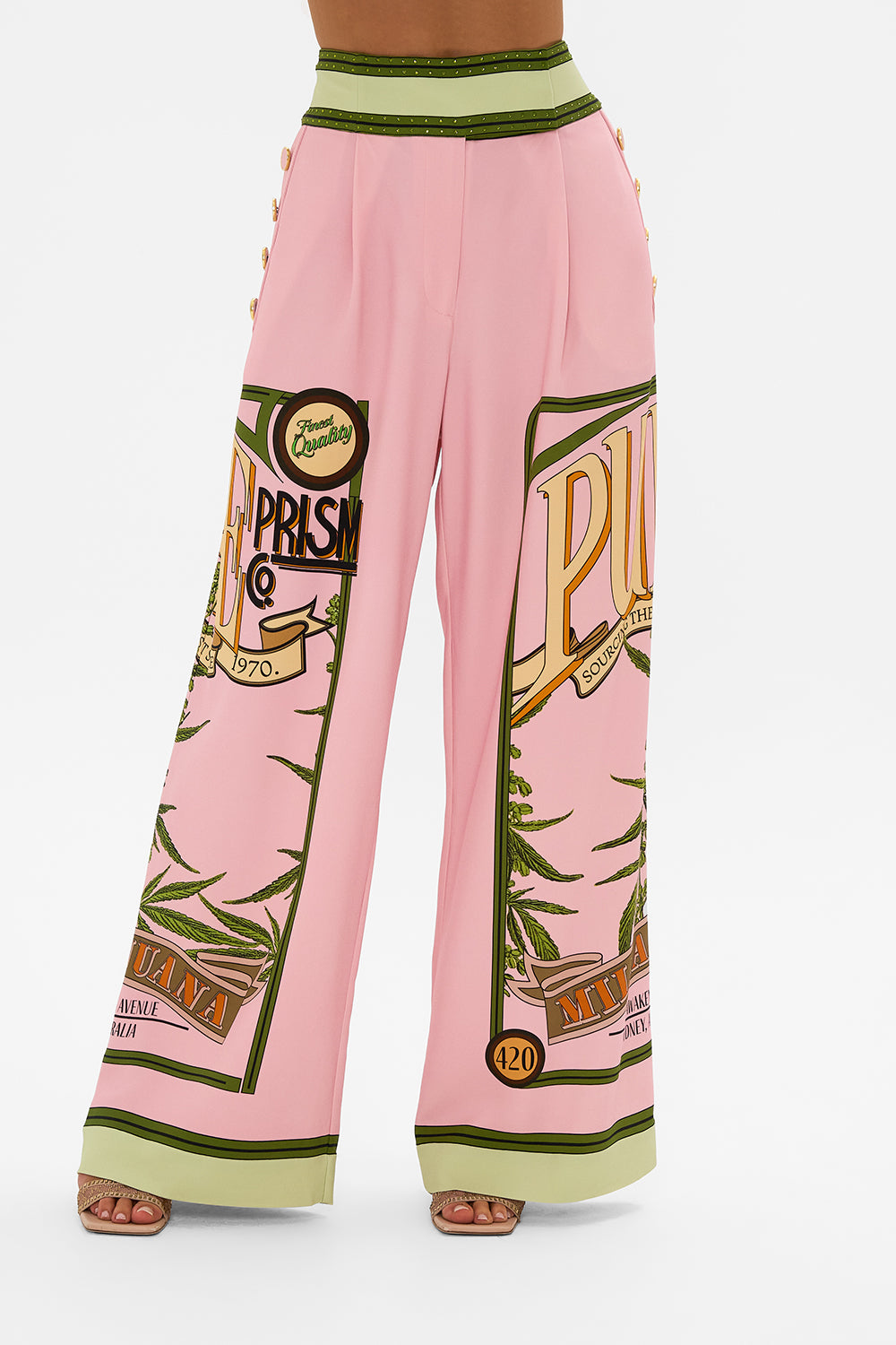 CAMILLA wide leg pants in Lets Chase Rainbows print 