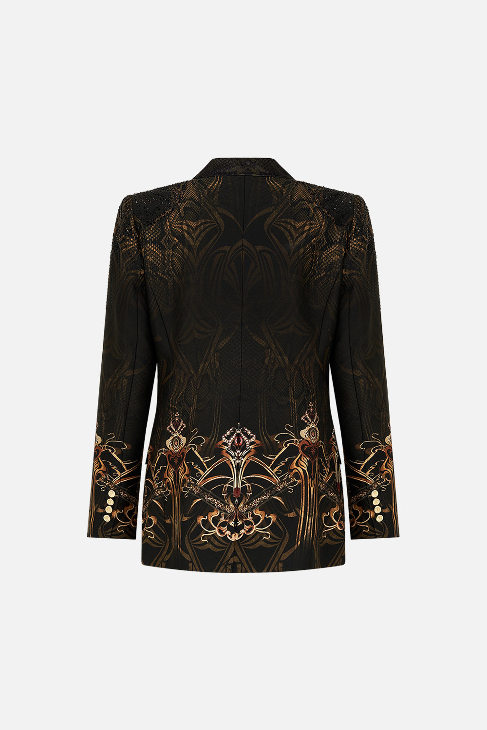 CAMILLA silk jacket in Nouveau Noir print