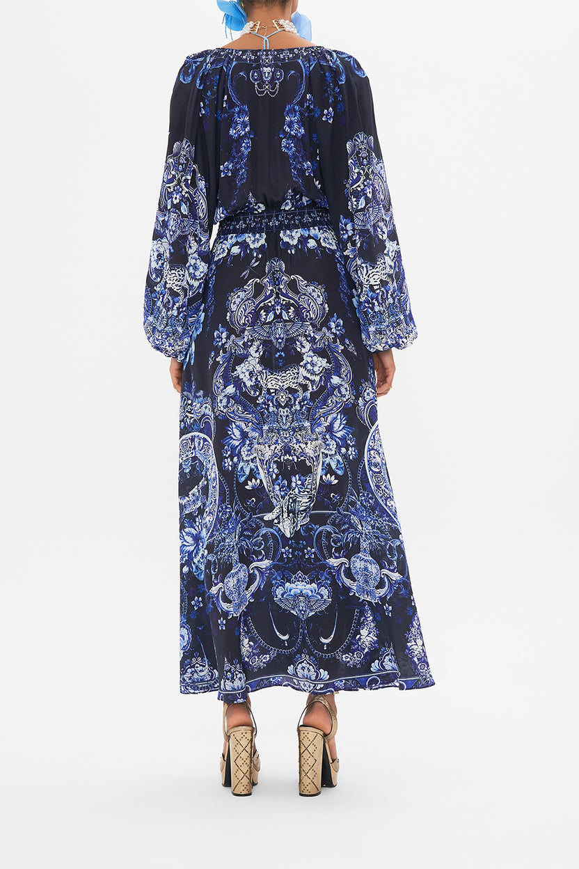 RAGLAN SHIRRED WAIST DRESS EGYPTIAN ROSE
