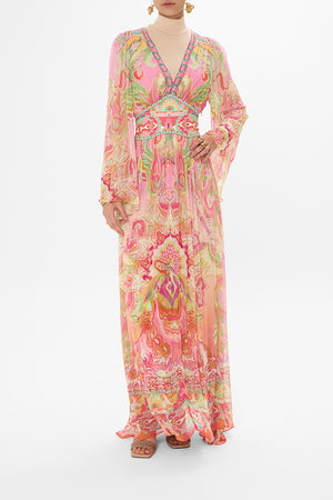 CAMILLA flared sleeve dress in Tea With Tuchinski print