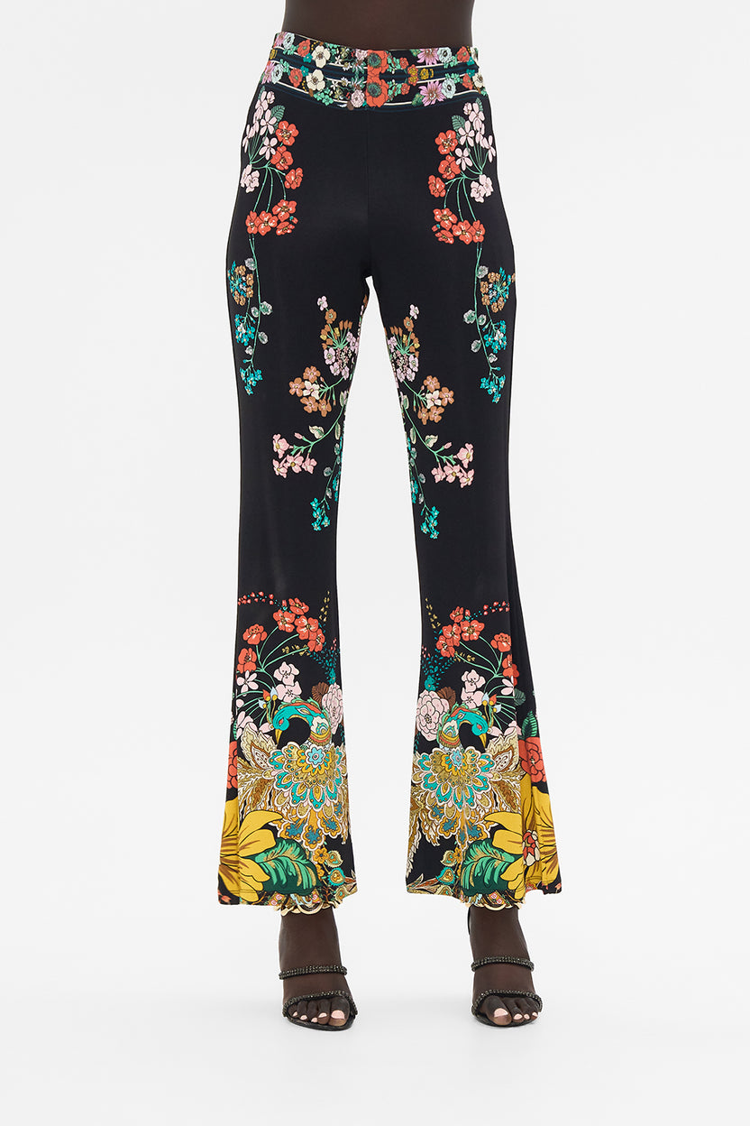CAPELLA 2 Pieces Side Slit Bandeau Top & Flare Pants Set