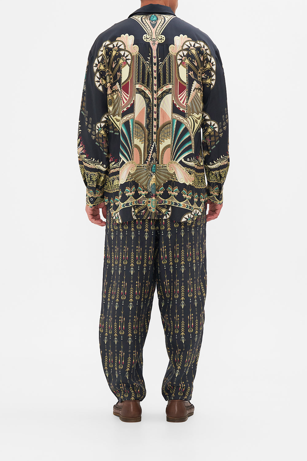 Hotel Franks By CAMILLA  Black/Gold Oversized Shirt in They Called Her Nefertari print