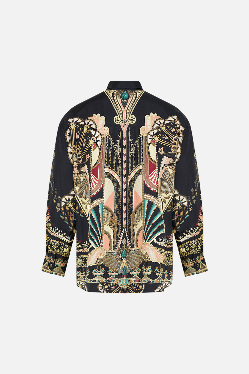 Hotel Franks By CAMILLA  Black/Gold Oversized Shirt in They Called Her Nefertari print
