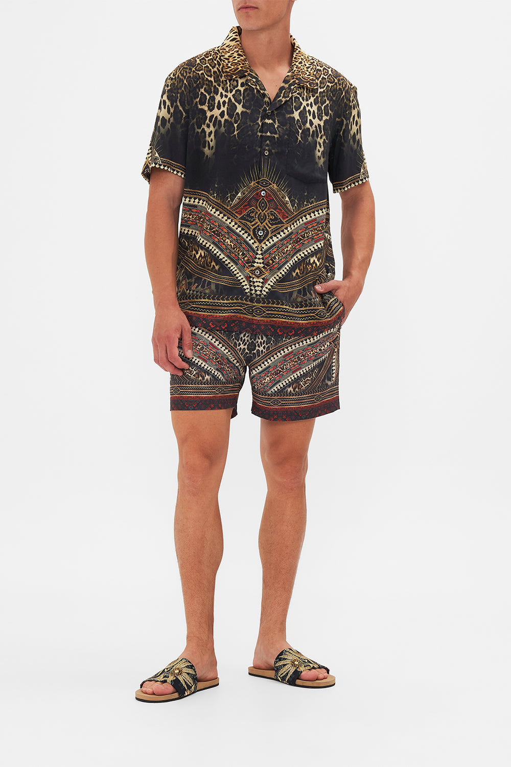 Hotel Franks By CAMILLA Short Sleeve Camp Collared Shirt in Pretty Fly For The Sinai Print.  