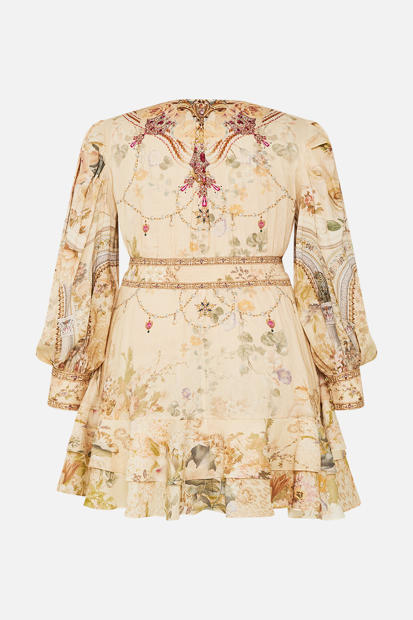 BUTTON FRONT FRILL DRESS IN THE HEART OF ART