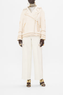 CAMILLA Oversized Leather Biker Jacket in Valley of the Queens print