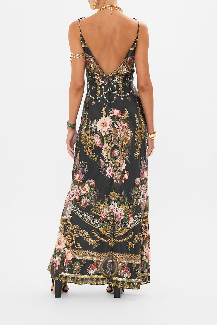 V NECK FULL LENGTH BIAS SLIP DRESS OTTOMAN ELEGANCE