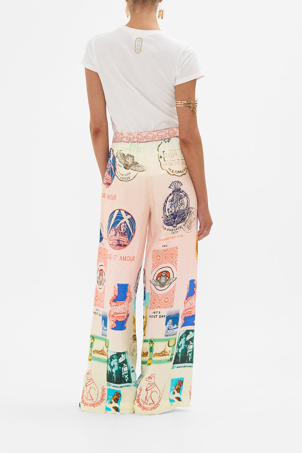 CAMILLA relaxed panel pant in Haute Passport print