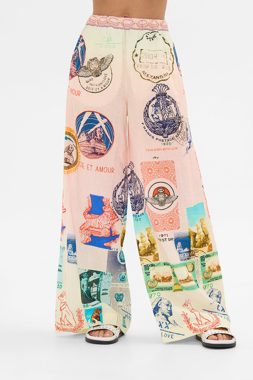 CAMILLA relaxed panel pant in Haute Passport print